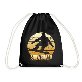 Snowboard Leidenschaft - Turnbeutel - Schwarz - Vorne
