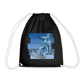 Snowboard - Turnbeutel - Schwarz - Vorne