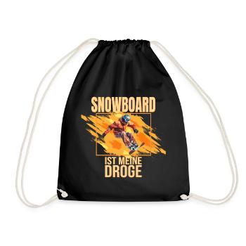 Snowboard ist meine Droge - Turnbeutel - Schwarz - Vorne