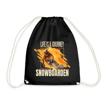 Life is a journey - Snowboarden - Turnbeutel - Schwarz - Vorne