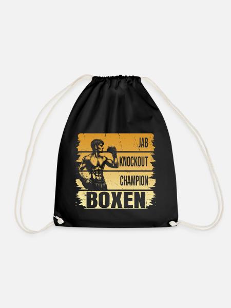 Jab - Knockout - Champion - Boxen - Turnbeutel - Schwarz