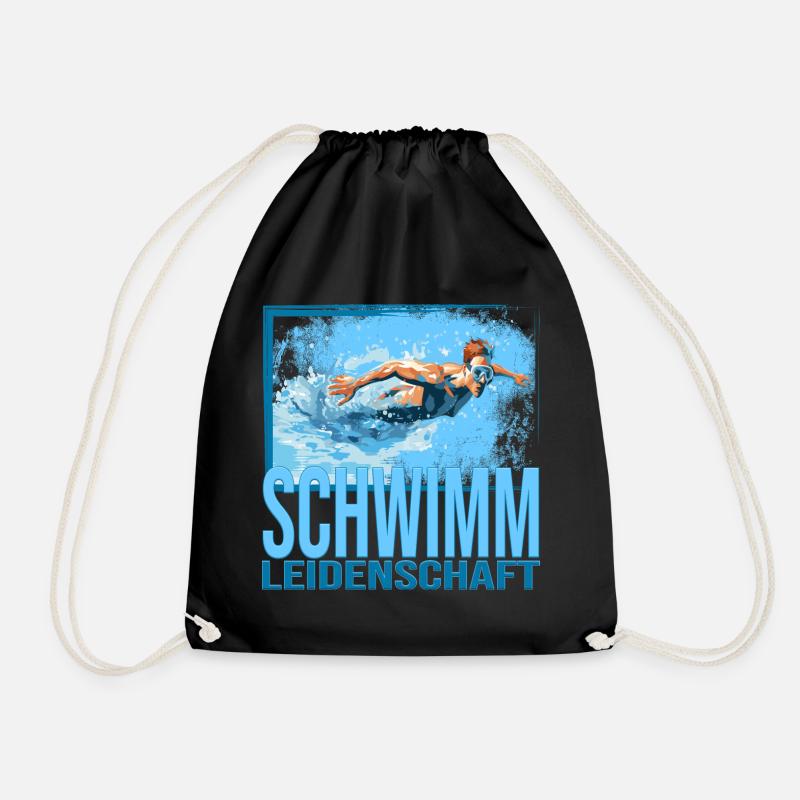 Schwimm Leidenschaft - Turnbeutel - Schwarz