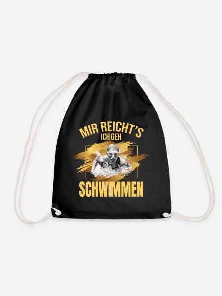 Mir reicht's, ich geh Schwimmen - Turnbeutel - Schwarz