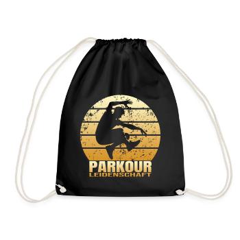 Parkour Leidenschaft - Turnbeutel - Schwarz - Vorne