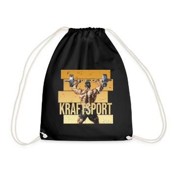 Kraftsport - Turnbeutel - Schwarz - Vorne