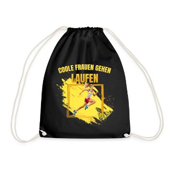 Coole Frauen gehen Laufen - Turnbeutel - Schwarz - Vorne
