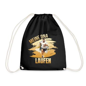 Meine DNA - Laufen - Turnbeutel - Schwarz - Vorne