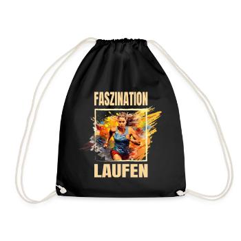 Faszination Laufen - Turnbeutel - Schwarz - Vorne