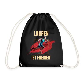 Laufen ist Freiheit - Turnbeutel - Schwarz - Vorne