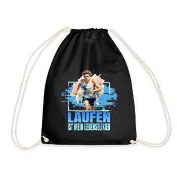 Laufen ist mein Lebenselixier - Turnbeutel - Schwarz - Vorne
