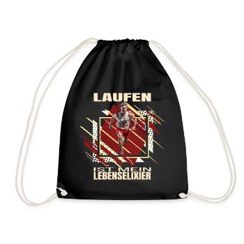 Laufen ist mein Lebenselixier - Turnbeutel - Schwarz - Vorne