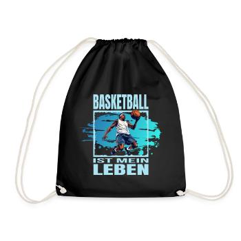 Basketball ist mein Leben - Turnbeutel - Schwarz - Vorne