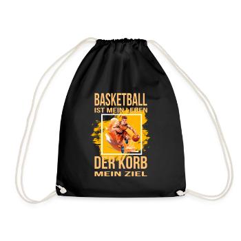 Basketball ist mein Leben - Der Korb mein Ziel - Turnbeutel - Schwarz - Vorne