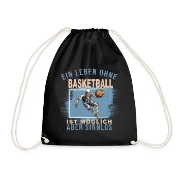 Ein Leben ohne Basketball ist möglich... - Turnbeutel - Schwarz - Vorne