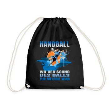 Handball: Wo der Sound des Balls zur Melodie wird - Turnbeutel - Schwarz - Vorne