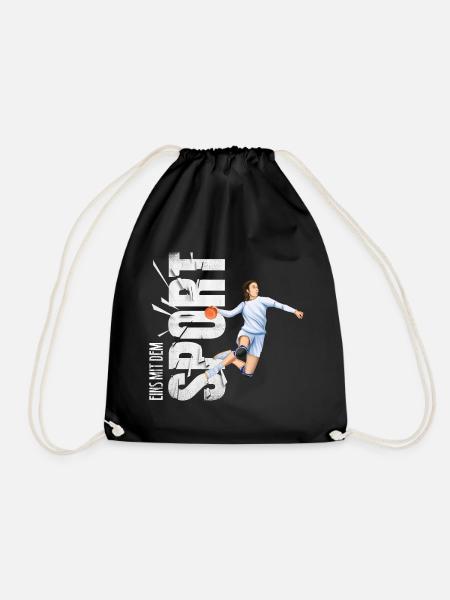 Eins mit dem Sport - Handball - Turnbeutel - Schwarz