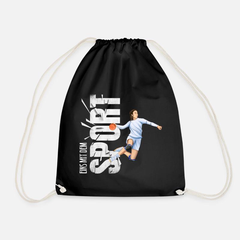 Eins mit dem Sport - Handball - Turnbeutel - Schwarz