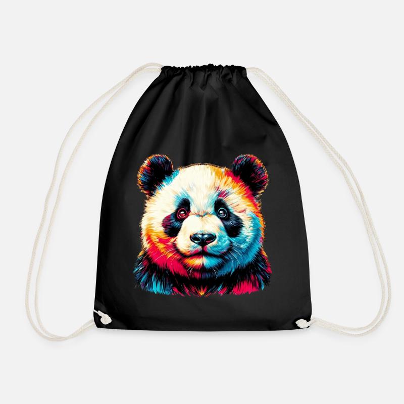 Panda - Turnbeutel - Schwarz