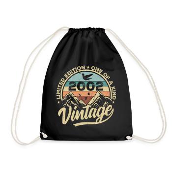 Original Jahrgang 2002 Geburtstagsgeschenk 2002 - Turnbeutel - Schwarz - Vorne