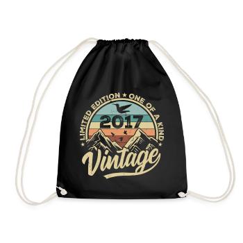 Original Jahrgang 2017 Geburtstagsgeschenk 2017 - Turnbeutel - Schwarz - Vorne
