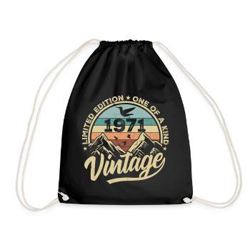 Original Vintage 1971 Cadeau d’anniversaire 1971 - Sac de sport léger - noir - Devant