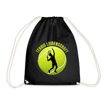 Tennis Leidenschaft - Turnbeutel - Schwarz - Vorne