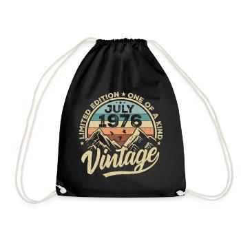 Born in July 1976 Born in July 1976 Born in July 1976 - Drawstring Bag - black - Front