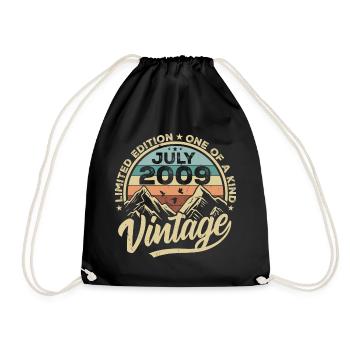 Born in July 2009 Born in July 2009 Born in July 2009 - Drawstring Bag - black - Front