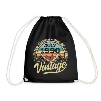Born in July 1990 Born Birthday July 1990 - Drawstring Bag - black - Front