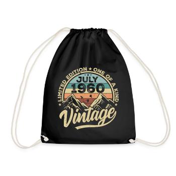 Born in July 1960 Born in July 1960 - Drawstring Bag - black - Front
