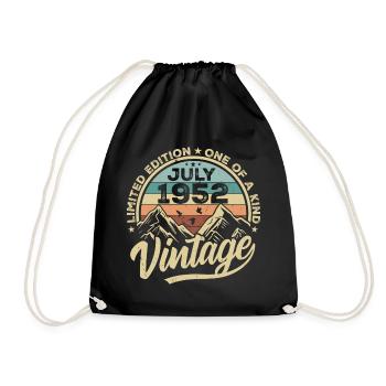 Born in July 1952 Born Birthday July 1952 - Drawstring Bag - black - Front