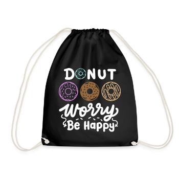 Donut inspirierender Donut - Turnbeutel - Schwarz - Vorne