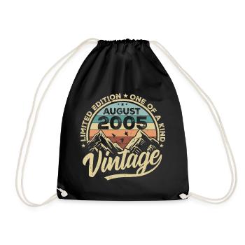Anniversaire Août 2005 Cadeau d’anniversaire Août - Sac de sport léger - noir - Devant
