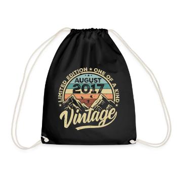 Birthday August 2017 Birthday Gift August - Drawstring Bag - black - Front