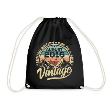 Anniversaire Août 2016 Cadeau d’anniversaire Août - Sac de sport léger - noir - Devant