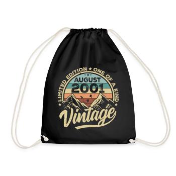 Anniversaire Août 2001 Cadeau d’anniversaire Août - Sac de sport léger - noir - Devant