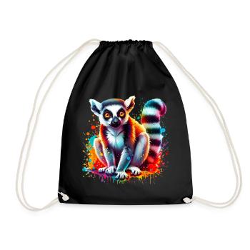 Lemur - Turnbeutel - Schwarz - Vorne