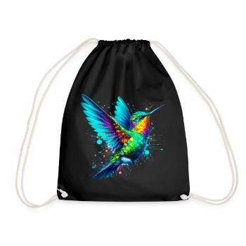 Hummingbird - Drawstring Bag - black - Front