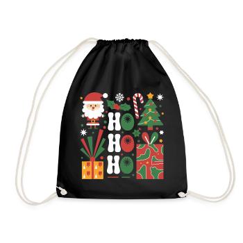 Festive Christmas Icon Set for Apparel - Drawstring Bag - black - Front