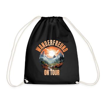 Wanderfreund on Tour - Turnbeutel - Schwarz - Vorne