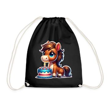 Cheval Poulain Poney Anniversaire - Sac de sport léger - noir - Devant