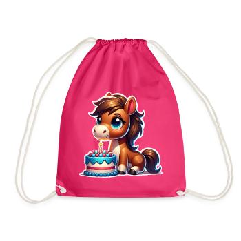Cheval Poulain Poney Anniversaire - Sac de sport léger - fuchsia - Devant