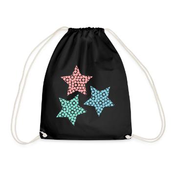STAR. STARS. CHRISTMAS. CHRISTMAS ISLAND. NEW YEAR'S DAY - Drawstring Bag - black - Front