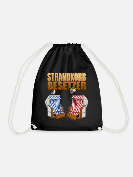 Strandkorb Besetzer - Turnbeutel - Schwarz