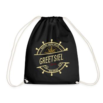 Mein Herz schlägt Wellen - Greetsiel - Turnbeutel - Schwarz - Vorne