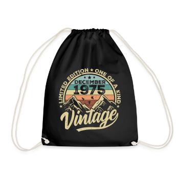 Original Décembre 1975 - Cadeau d’anniversaire 50 - Sac de sport léger - noir - Devant