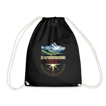 E5 Alpenüberquerung - Turnbeutel - Schwarz - Vorne