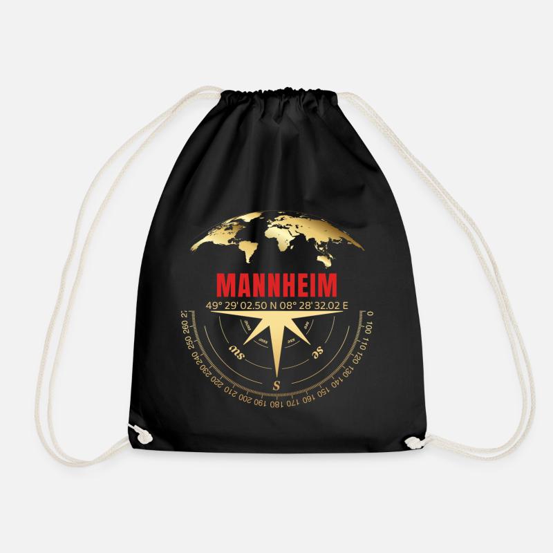 Koordinaten Mannheim - Turnbeutel - Schwarz