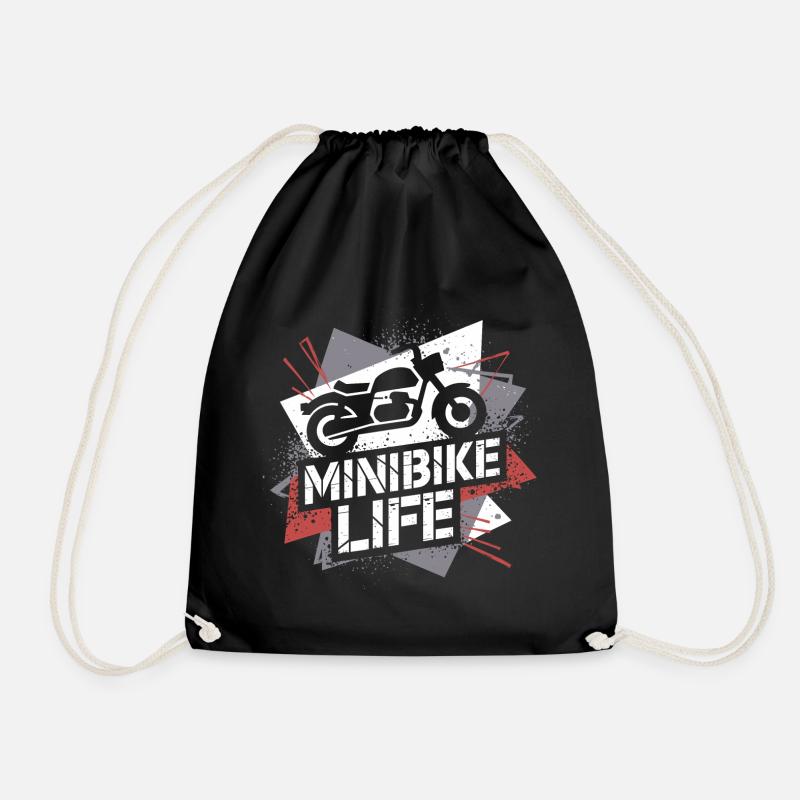 Small bikes, big passion - Drawstring Bag - black