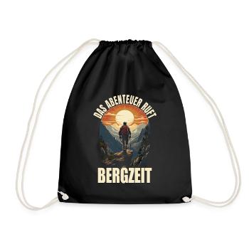 Das Abenteuer ruft - Bergzeit - Turnbeutel - Schwarz - Vorne